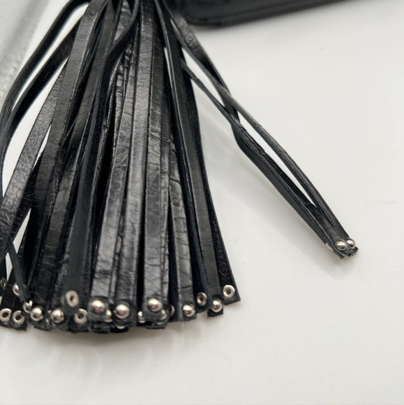 Authentic MZ Wallace Genuine Leather Black and Red Tassle Zip Wallet - Picture 6 of 7